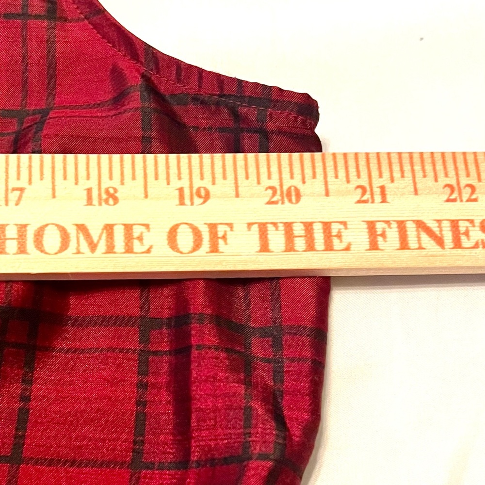 Vintage Giorgio Fiorliri Women's Red Plaid Vest-Button‎ Top-Size Large - Picture 6 of 6